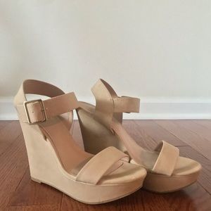 Nude Wedge Sandal size 8